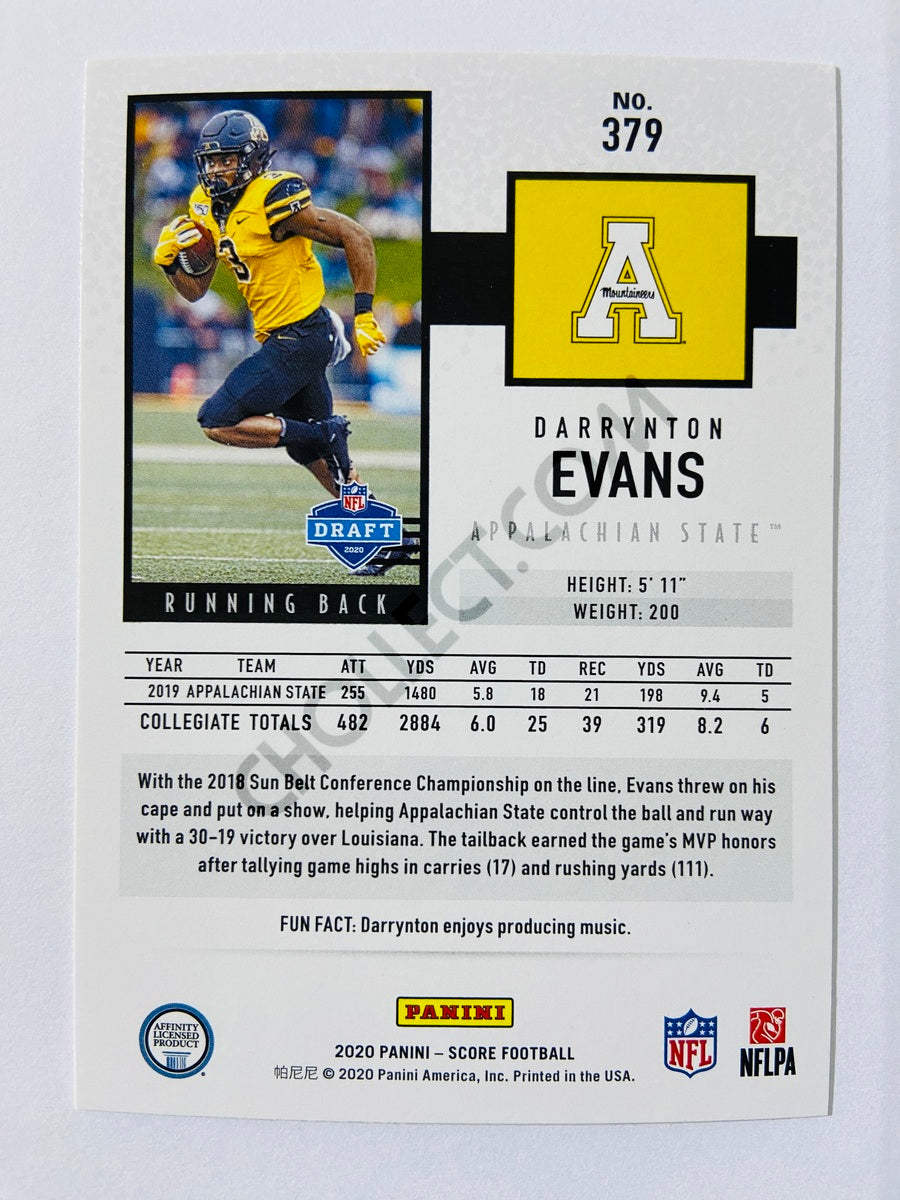 Darrynton Evans - Appalachian State Mountaineers 2020 Panini Score RC Rookie #379