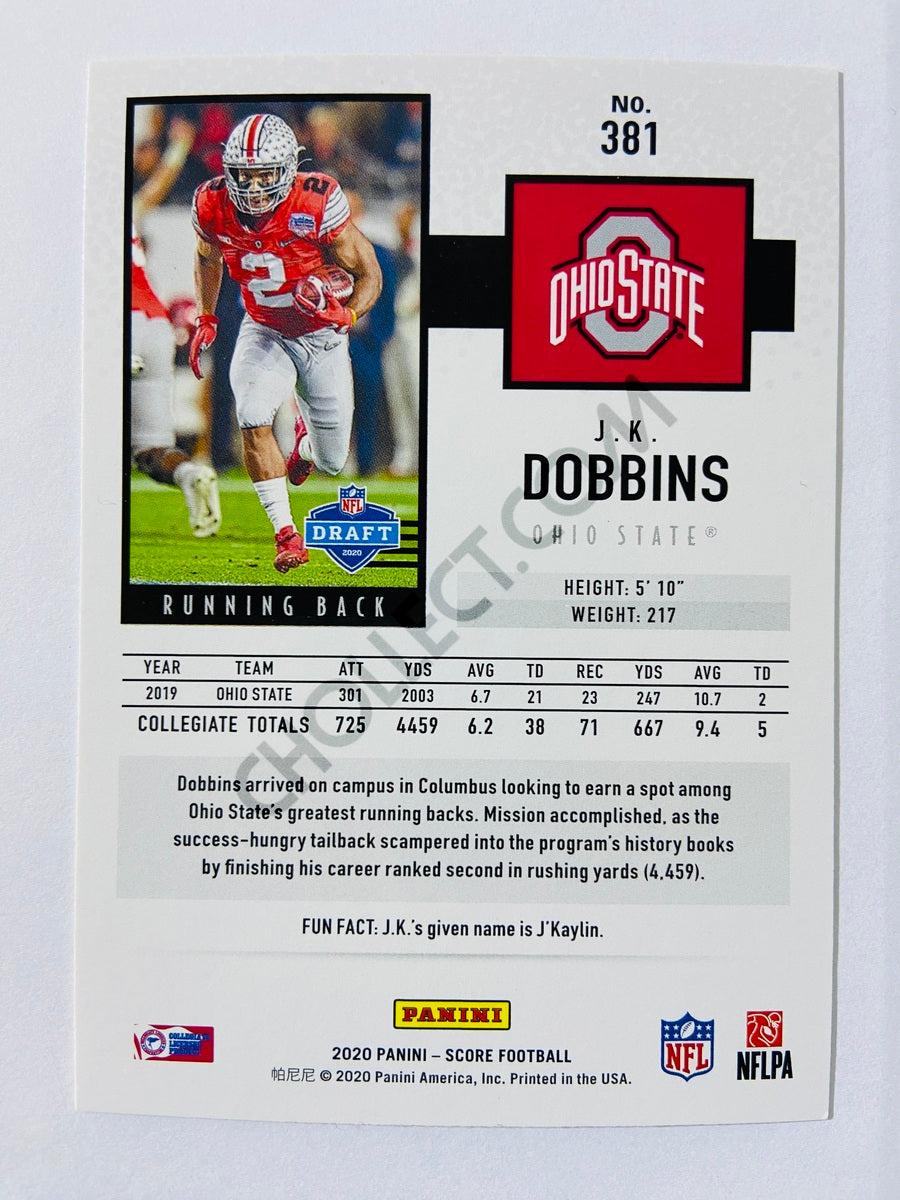 J.K. Dobbins - Ohio State Buckeyes 2020 Panini Score RC Rookie #381