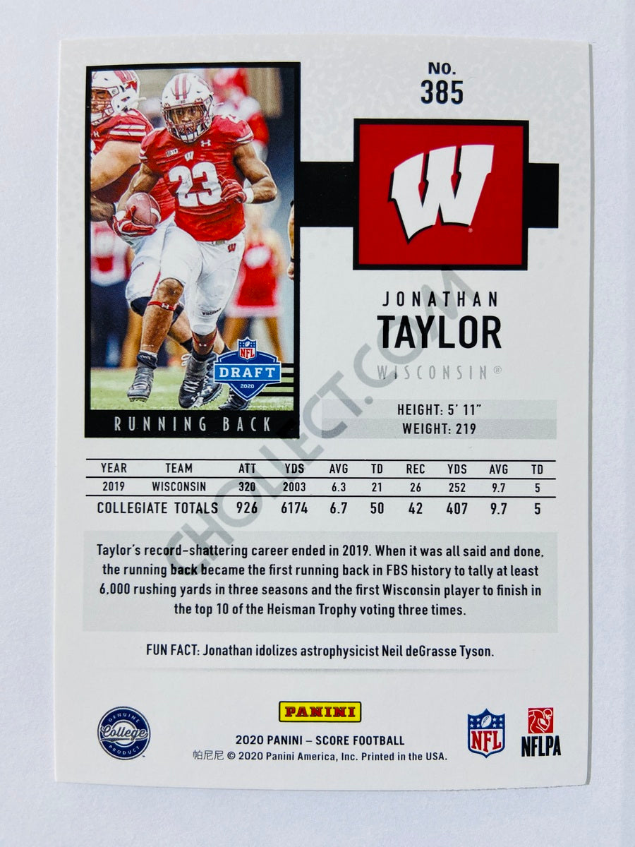 Jonathan Taylor - Wisconsin Badgers 2020 Panini Score RC Rookie #385