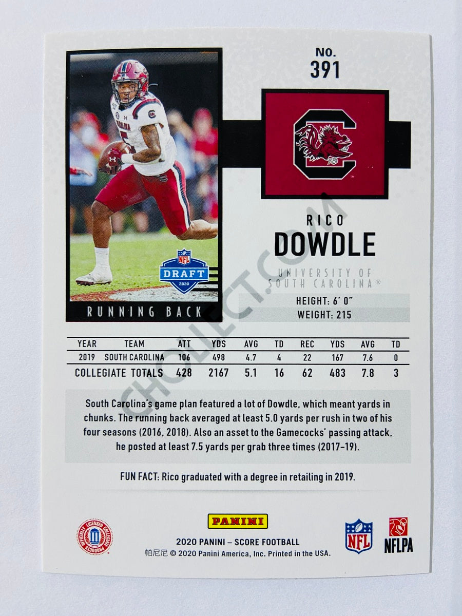 Rico Dowdle - South Carolina Gamecocks 2020 Panini Score RC Rookie #391