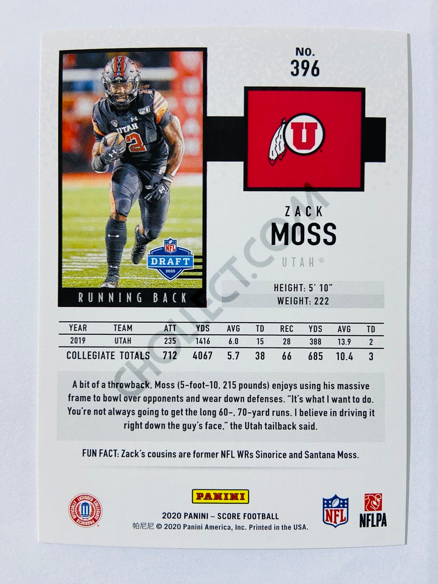 Zack Moss - Utah Utes 2020 Panini Score RC Rookie #396