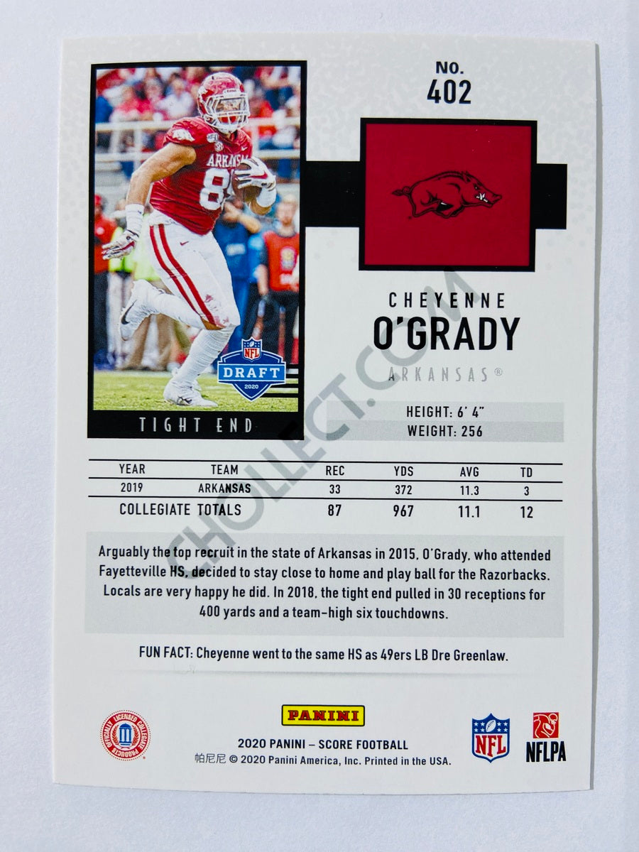 Cheyenne O'Grady - Arkansas Razorbacks 2020 Panini Score RC Rookie #402