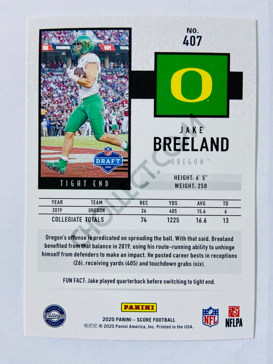 Jake Breeland - Oregon Ducks 2020 Panini Score RC Rookie #407