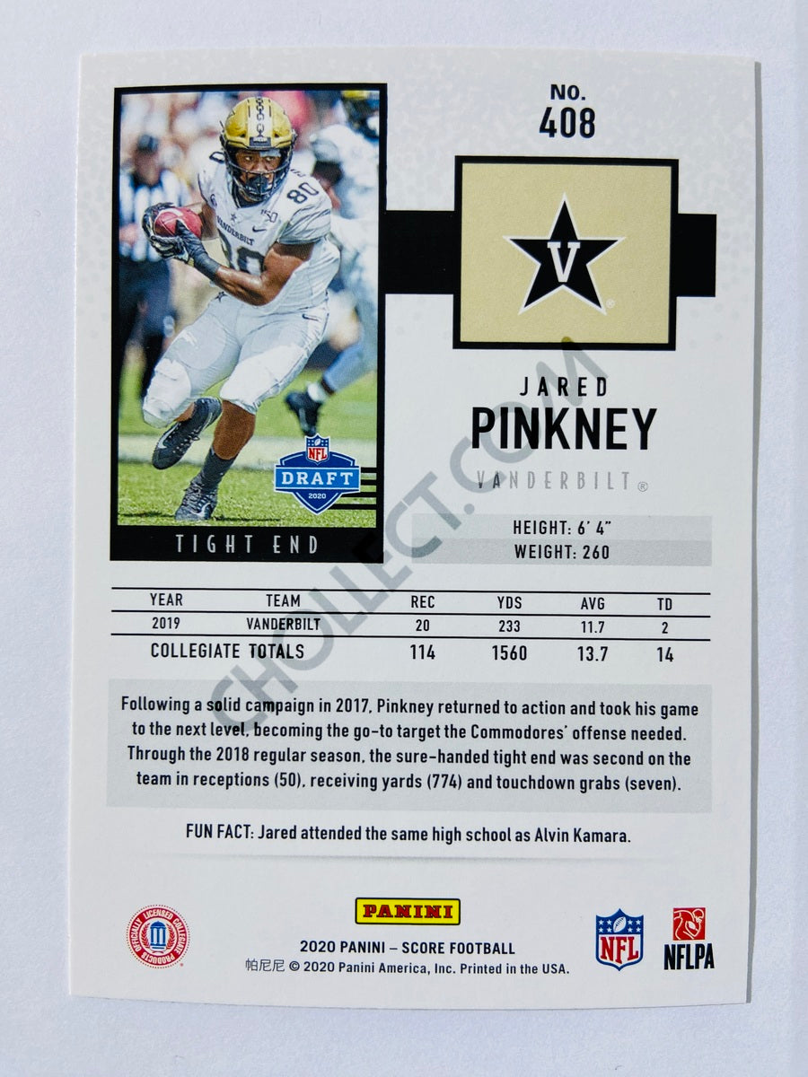 Jared Pinkney - Vanderbilt Commodores 2020 Panini Score RC Rookie #408