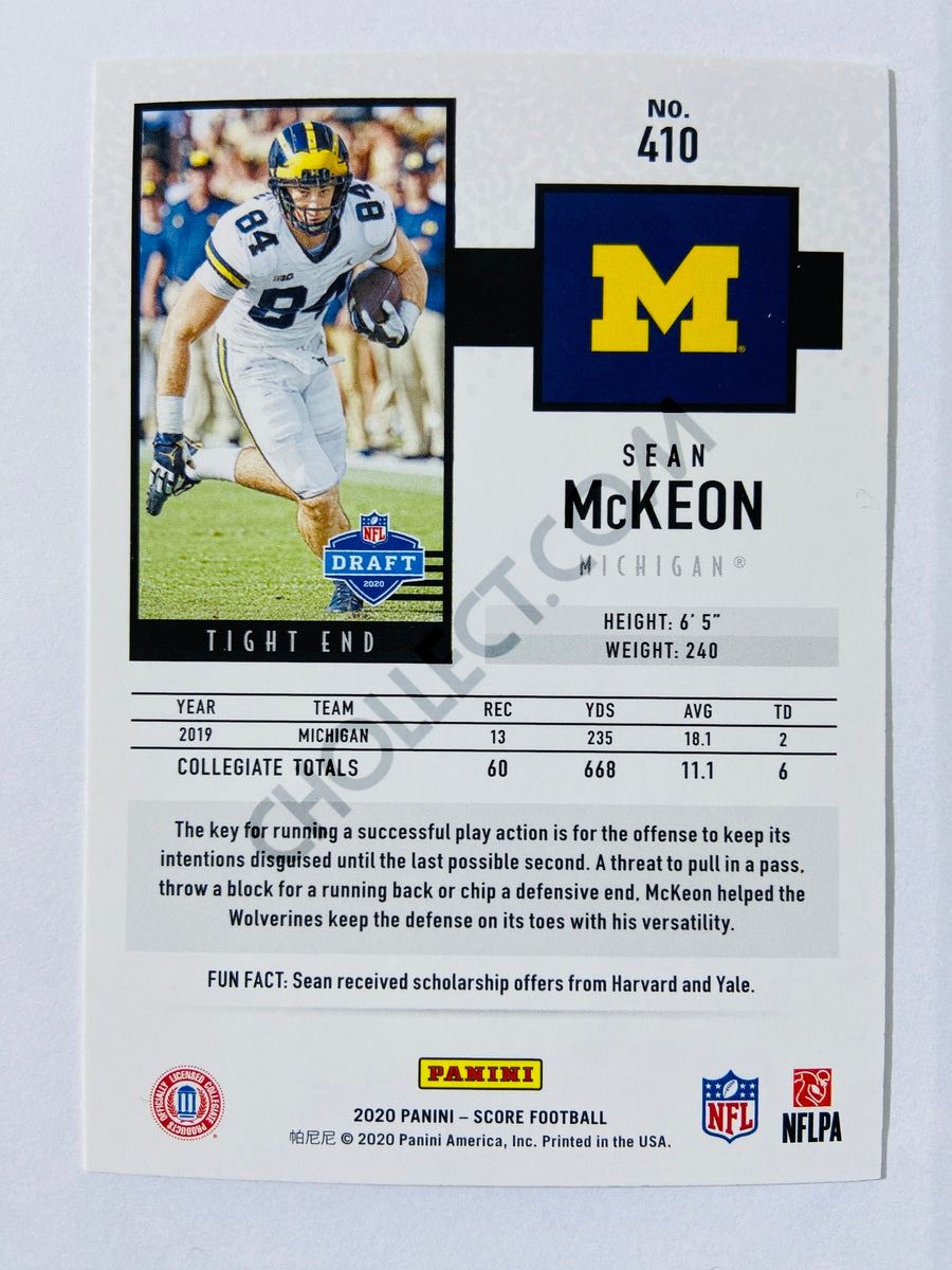 Sean McKeon - Michigan Wolverines 2020 Panini Score RC Rookie #410