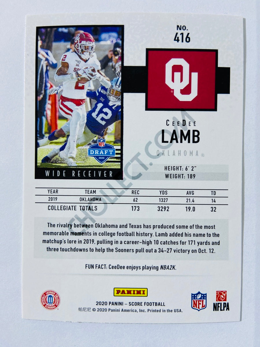 CeeDee Lamb - Oklahoma Sooners 2020 Panini Score RC Rookie #416