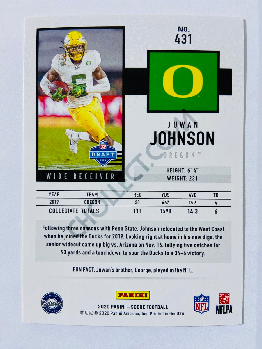 Juwan Johnson - Oregon Ducks 2020 Panini Score RC Rookie #431