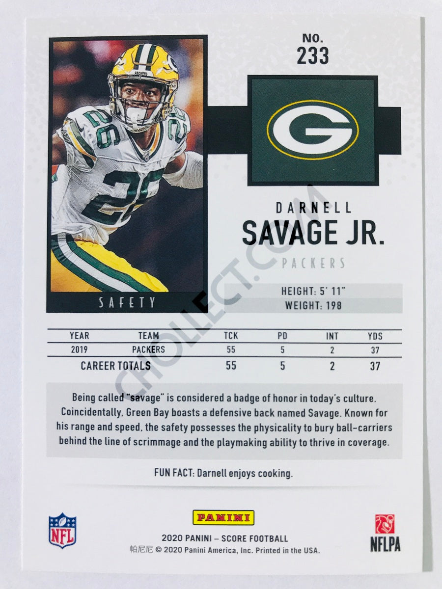 Darnell Savage Jr. - Green Bay Packers 2020 Panini Score Scorecard Parallel #233