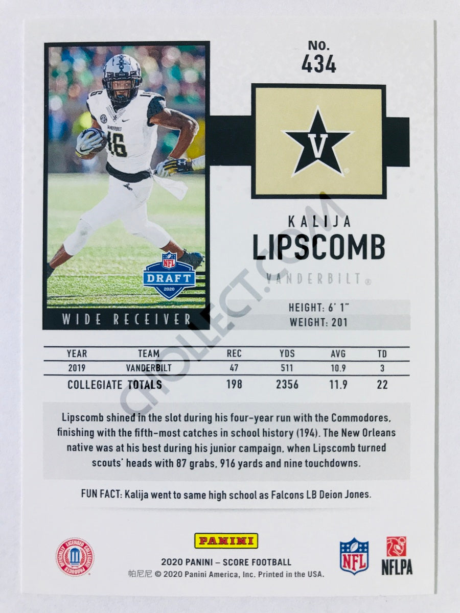 Kalija Lipscomb - Vanderbilt Commodores 2020 Panini Score Scorecard Parallel RC Rookie #434