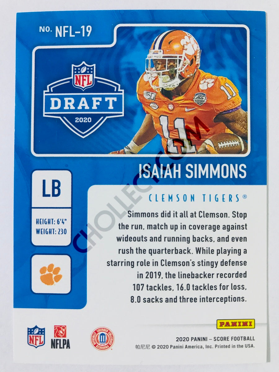 Isaiah Simmons - Clemson Tigers 2020 Panini Score NFL Draft Insert #19