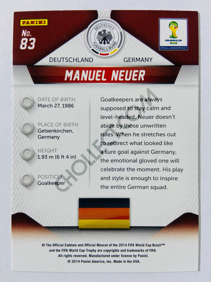 Manuel Neuer - Germany 2014 Panini Prizm FIFA World Cup Brasil #83