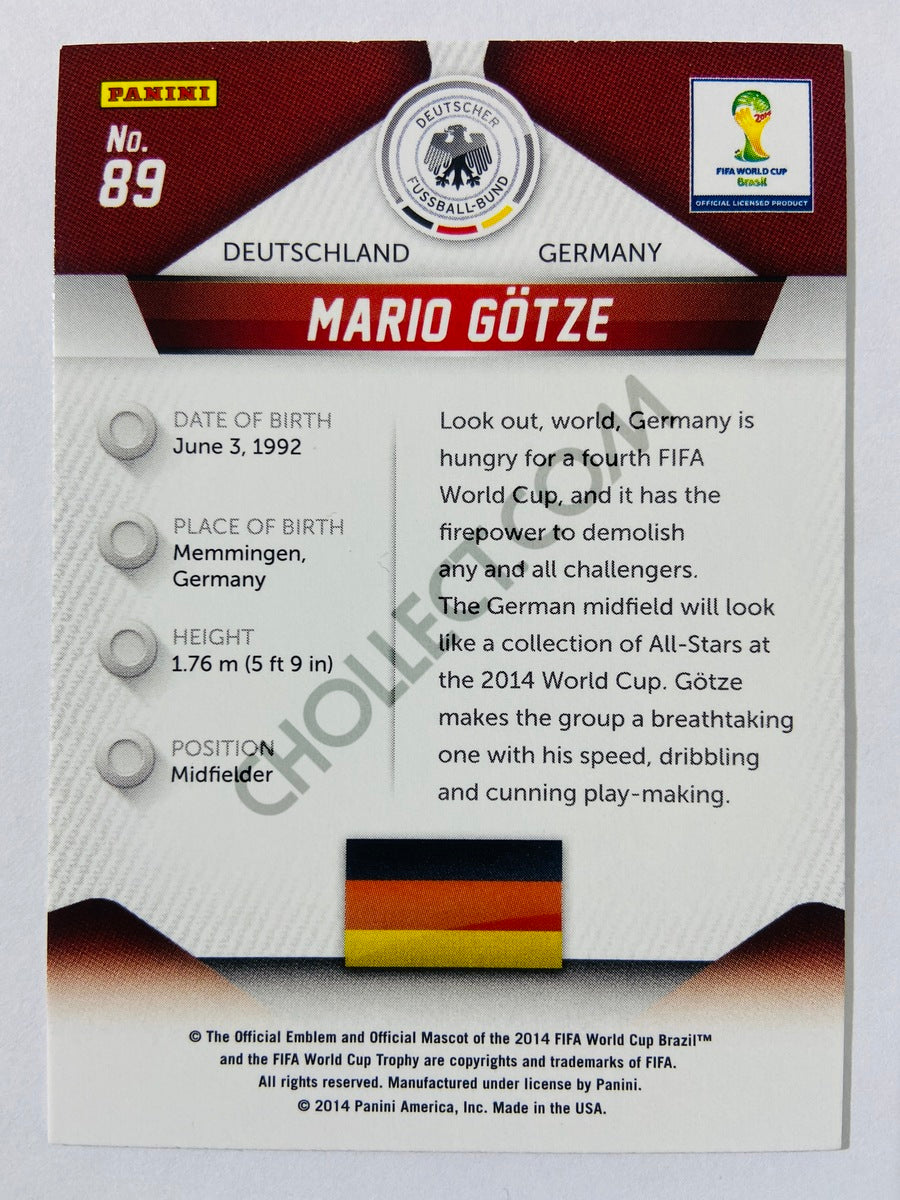 Mario Goetze - Germany 2014 Panini Prizm FIFA World Cup Brasil #89