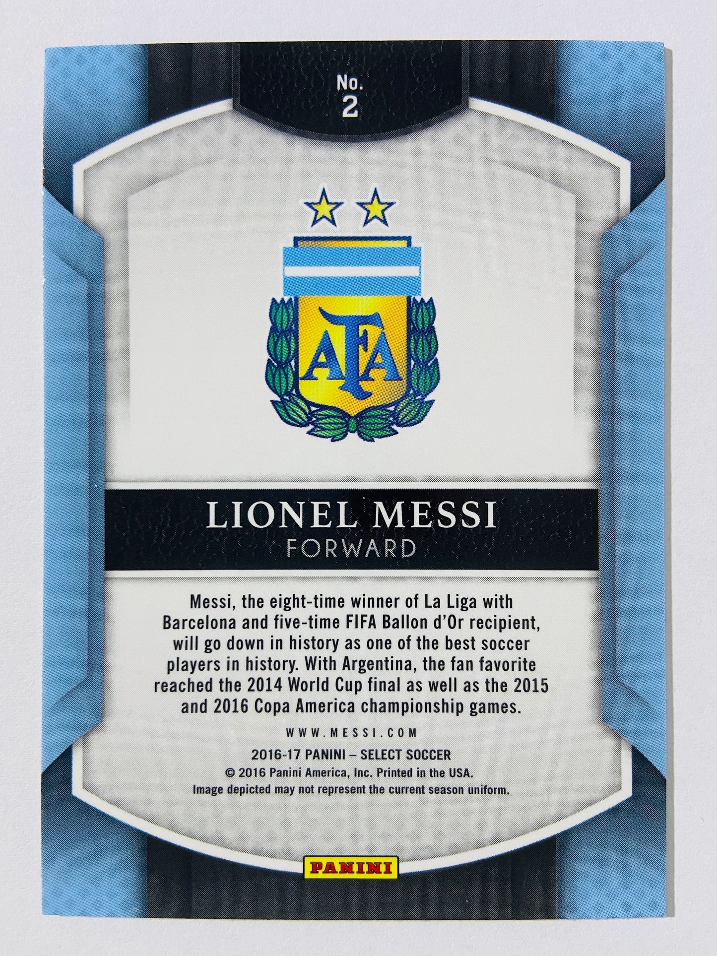 Lionel Messi - Argentina 2016-17 Panini Select #2