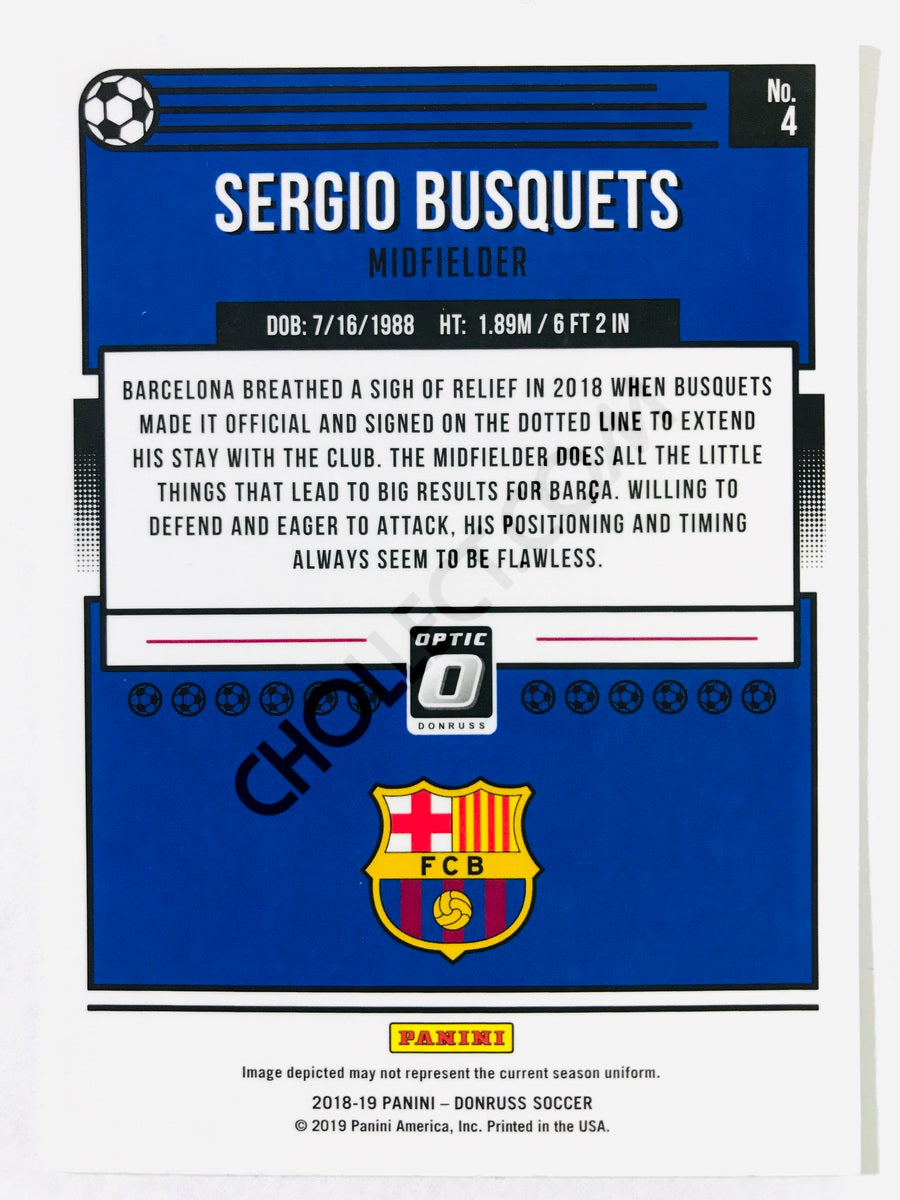 Sergio Busquets - FC Barcelona 2018-19 Panini Donruss Optic #4