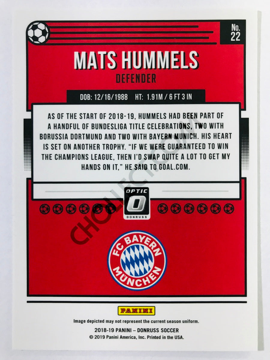 Mats Hummels - FC Bayern Munich 2018-19 Panini Donruss Optic #22