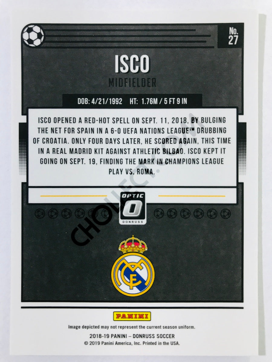 Isco - Real Madrid CF 2018-19 Panini Donruss Optic #27