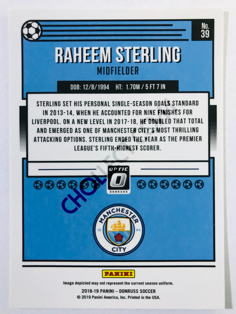 Raheem Sterling - Manchester City 2018-19 Panini Donruss Optic #39