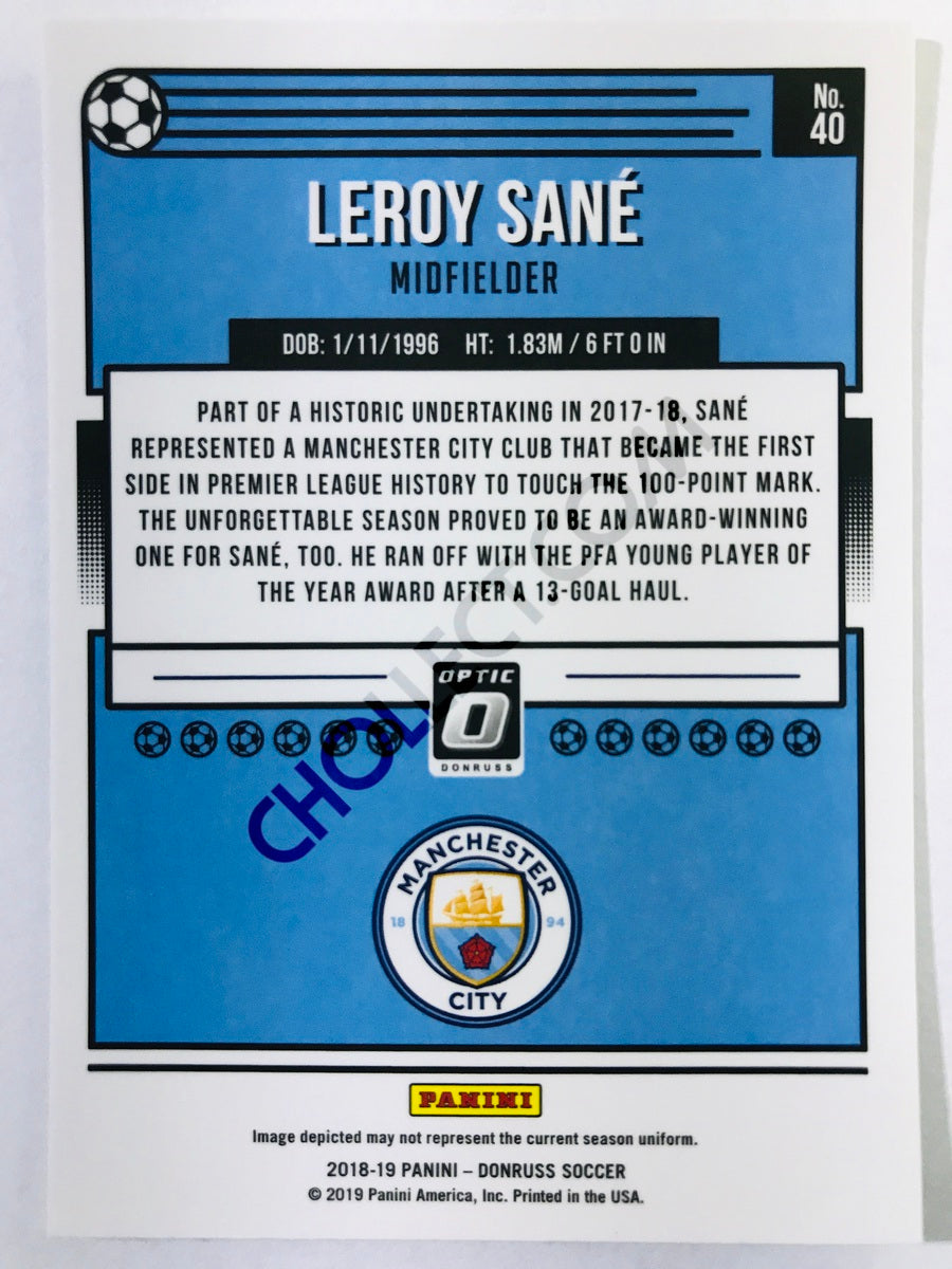 Leroy Sane - Manchester City 2018-19 Panini Donruss Optic #40