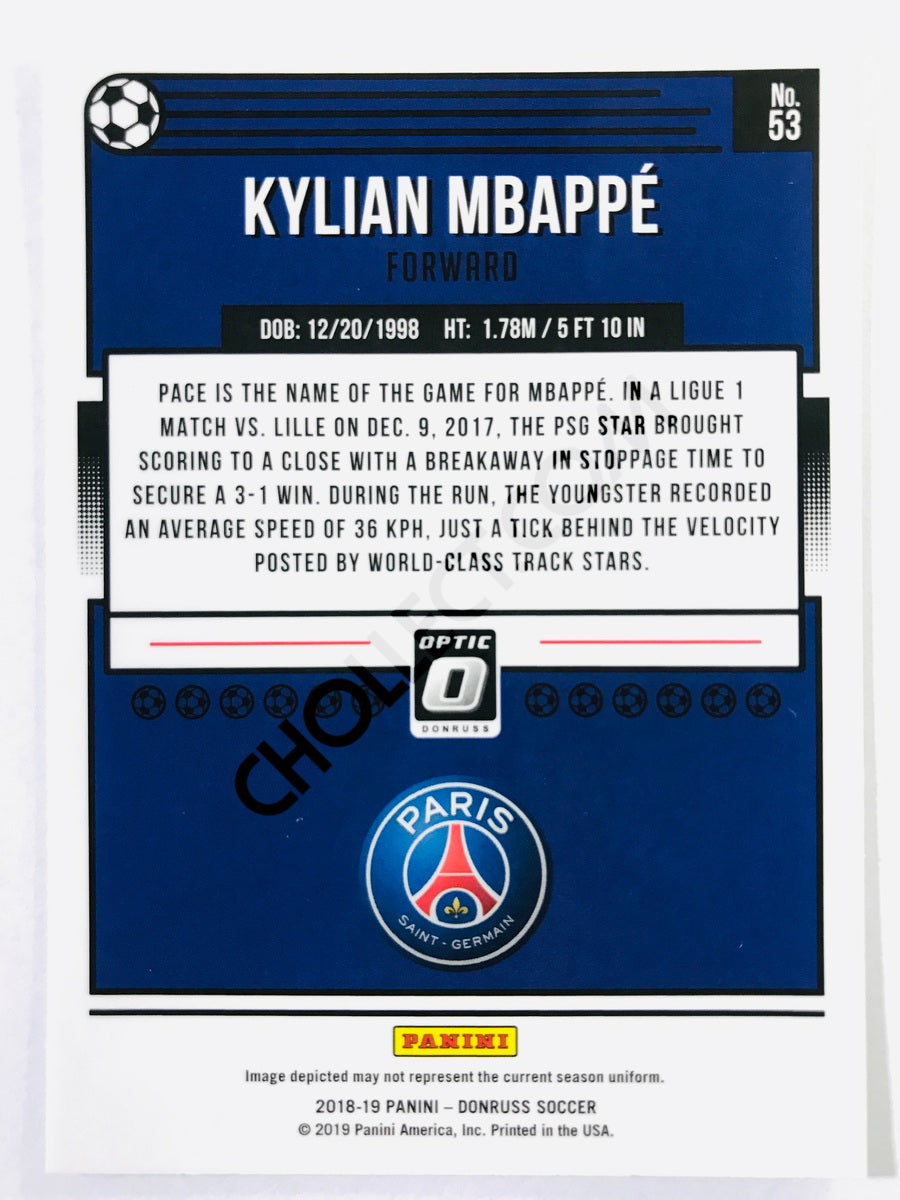 Kylian Mbappe - Paris Saint-Germain 2018-19 Panini Donruss Optic #53