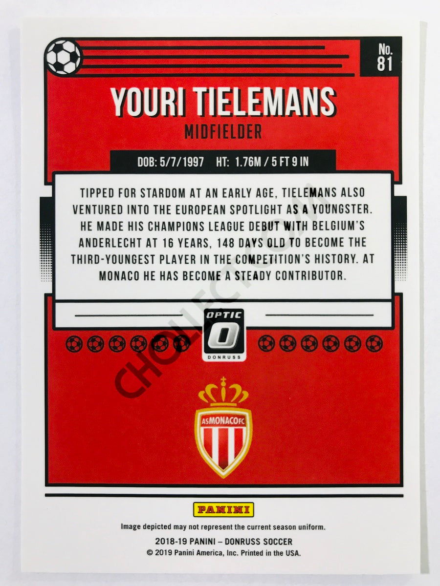 Youri Tielemans - AS Monaco 2018-19 Panini Donruss Optic #81