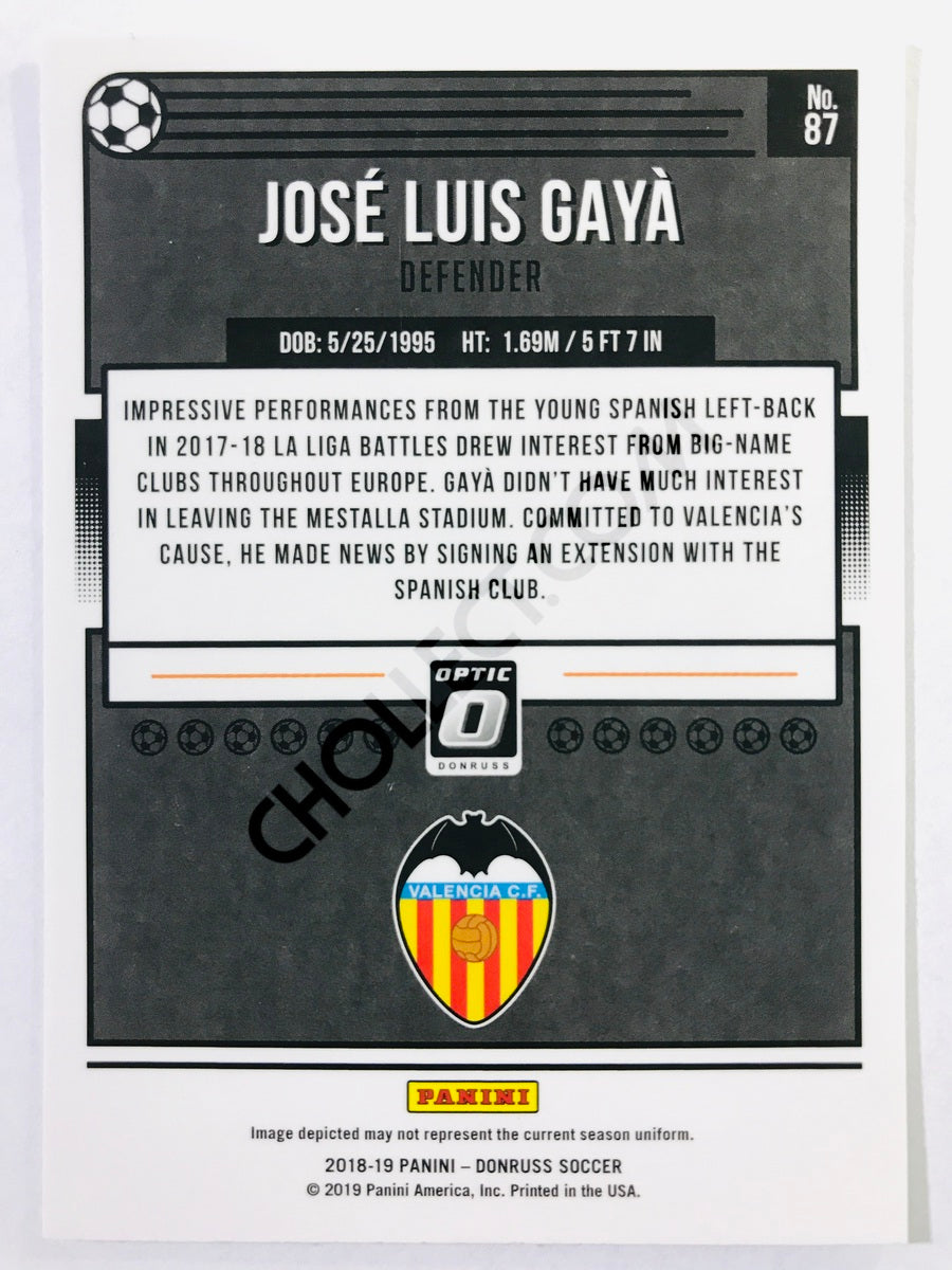 Jose Luis Gaya - Valencia CF 2018-19 Panini Donruss Optic #87