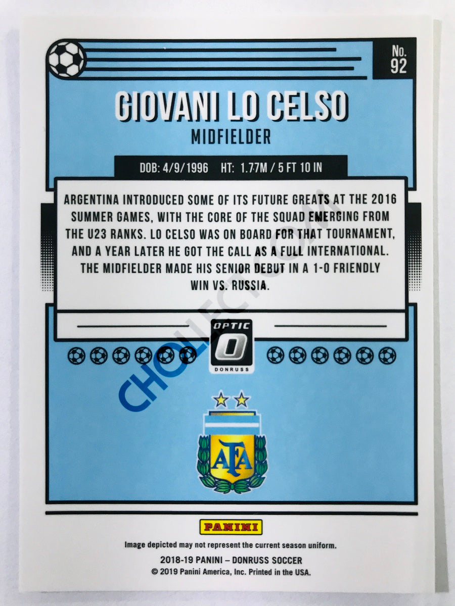 Giovani Lo Celso - Argentina 2018-19 Panini Donruss Optic #92