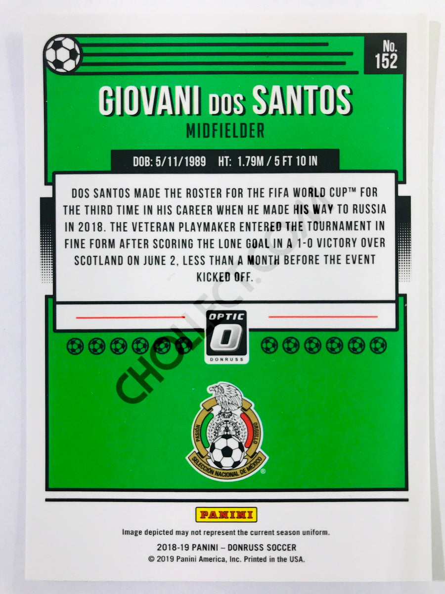 Giovani Dos Santos - Mexico 2018-19 Panini Donruss Optic #152