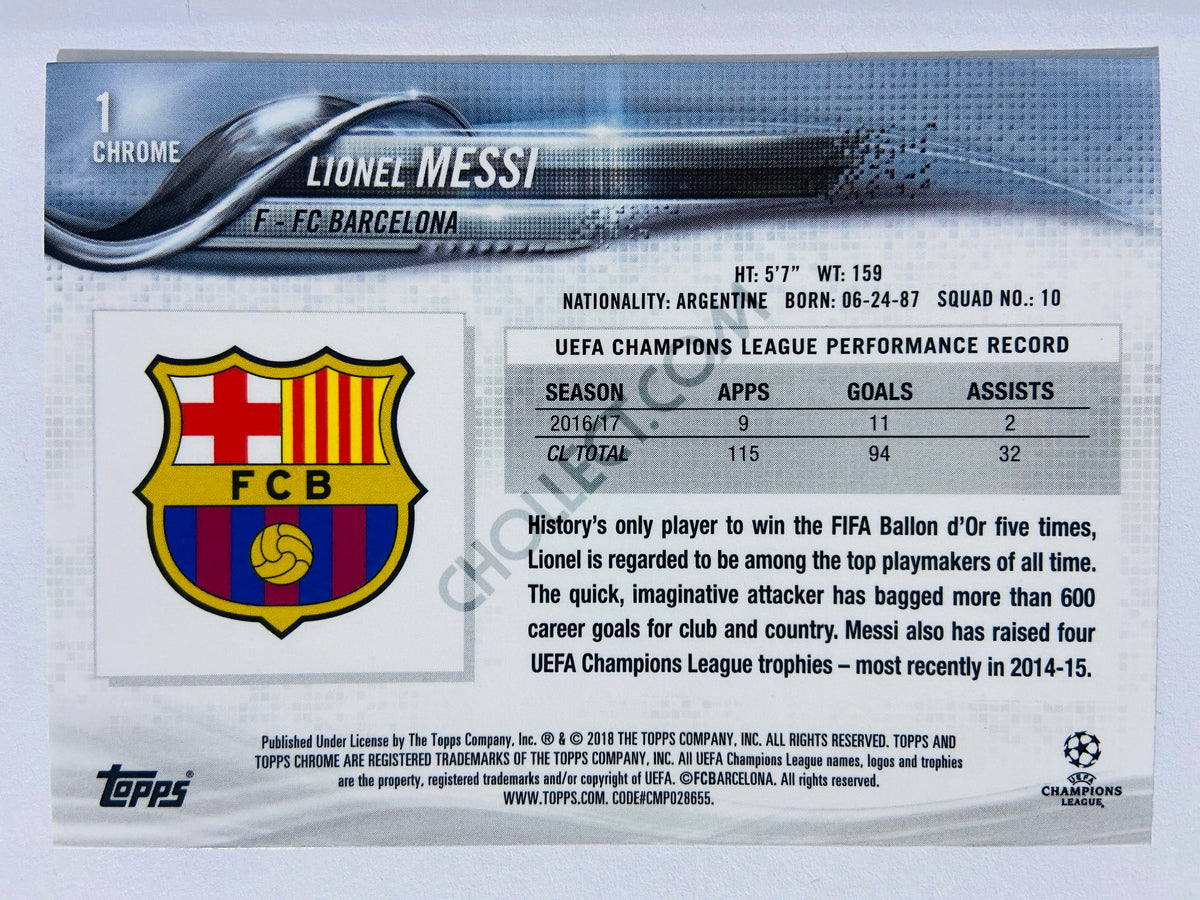 Lionel Messi - FC Barcelona 2018 Topps Chrome UCL #1