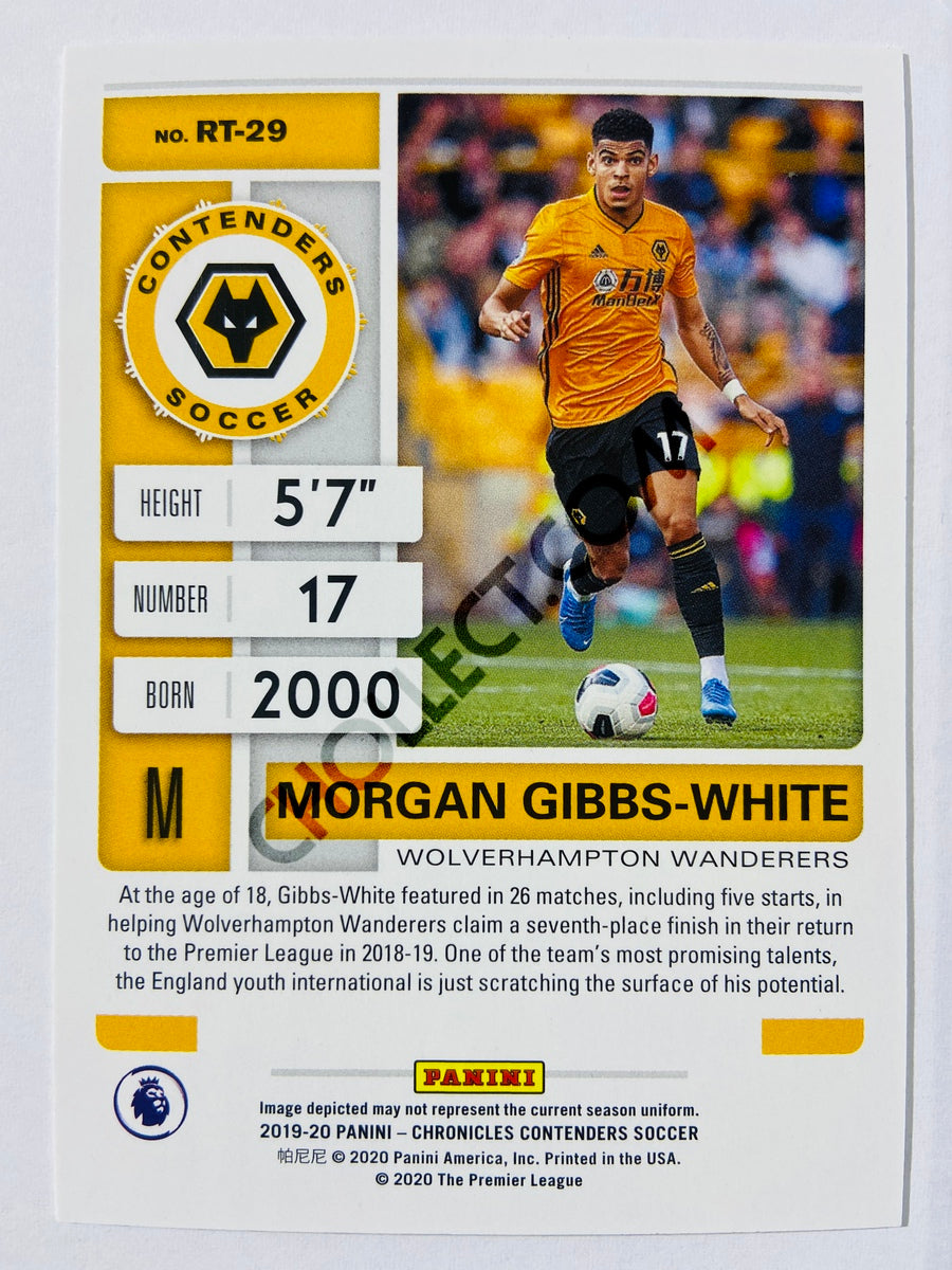 Morgan Gibbs-White - Wolverhampton Wanderers 2019-20 Panini Chronicles Contenders Rookie Ticket RC Rookie #RT-29