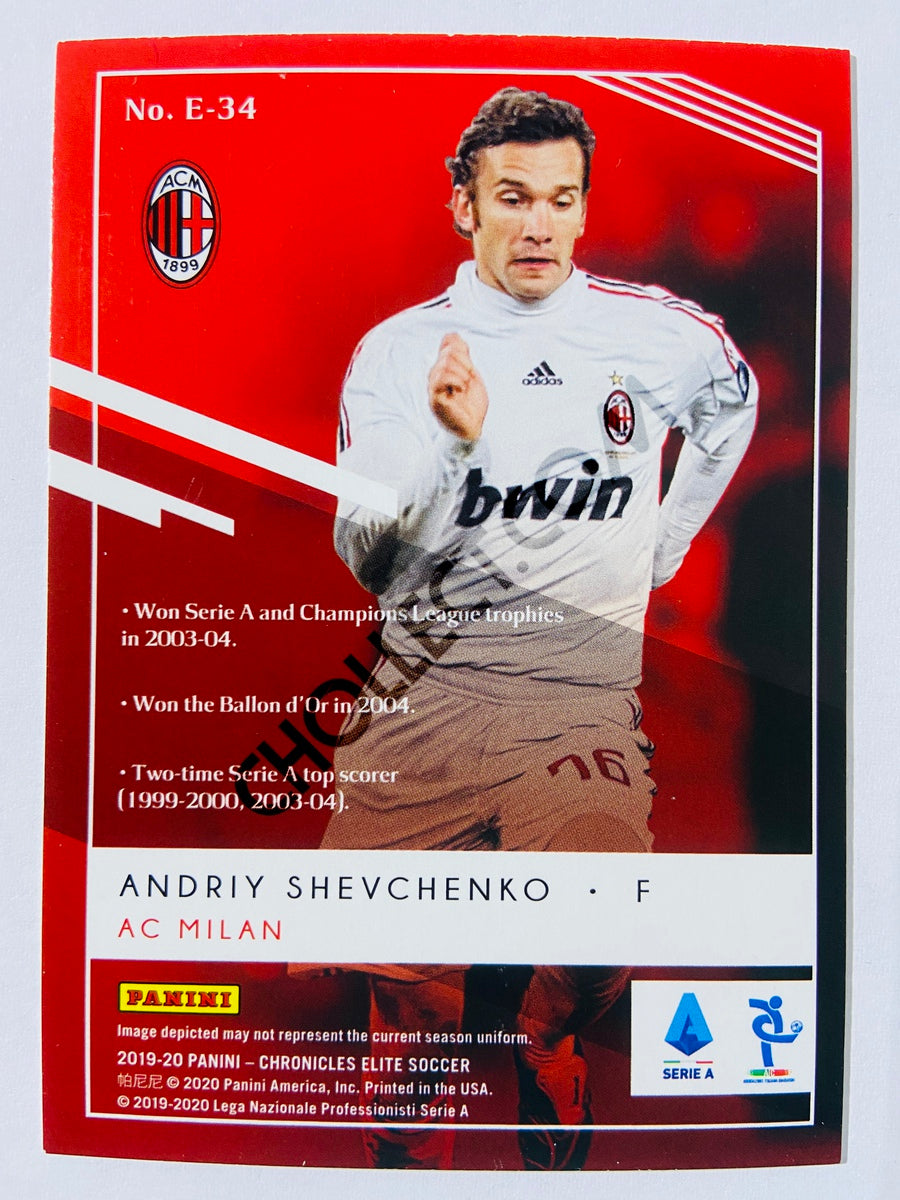 Andriy Shevchenko - AC Milan 2019-20 Panini Chronicles Elite Orange Parallel #E-34