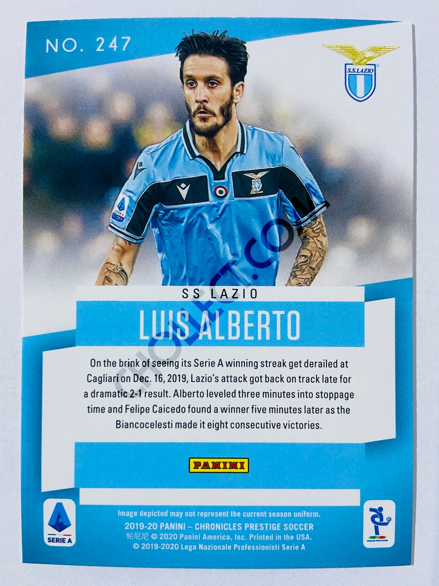 Luis Alberto - SS Lazio 2019-20 Panini Chronicles Prestige #247