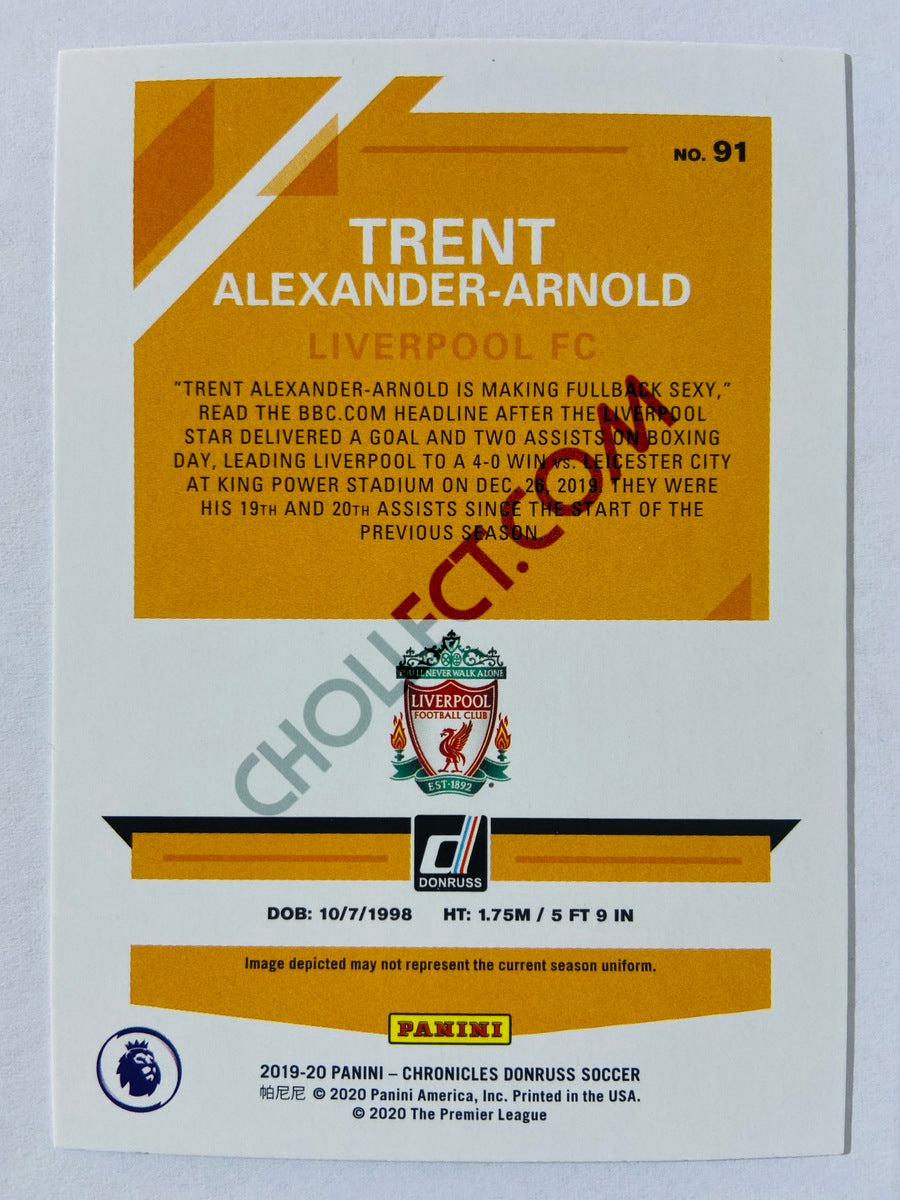 Trent Alexander-Arnold - Liverpool FC 2019-20 Panini Chronicles Donruss Press Proof Orange Laser Parallel #91