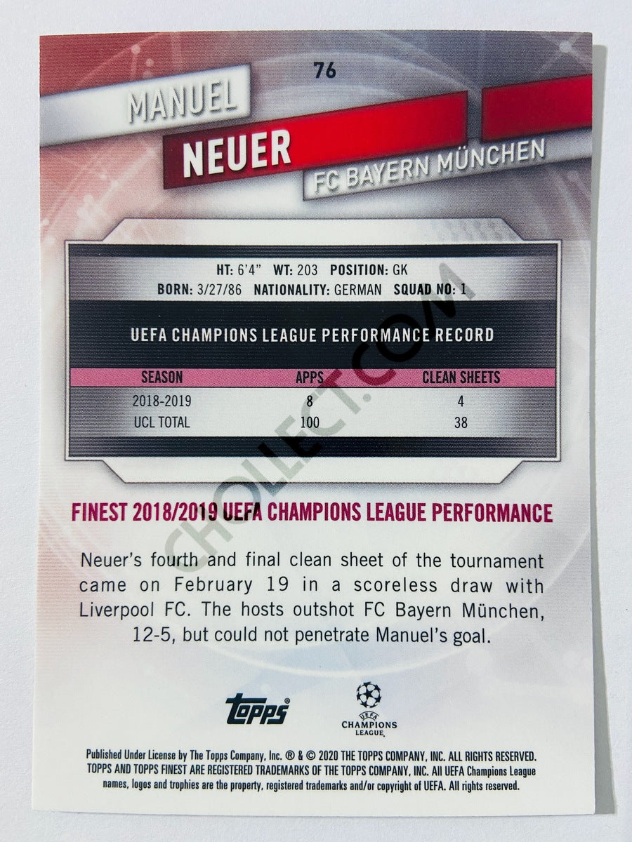 Manuel Neuer - FC Bayern München 2019-20 Topps Finest UCL #76