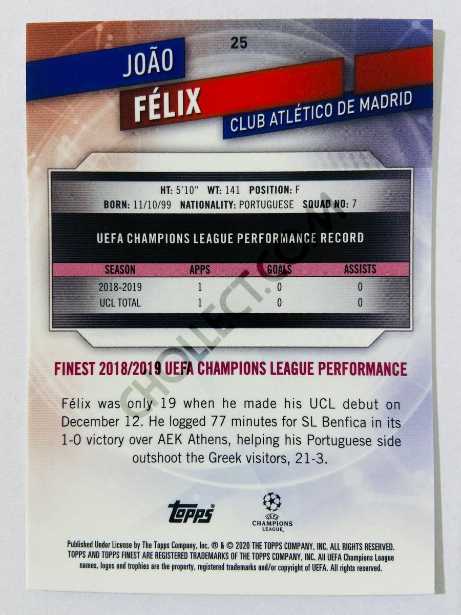 Joao Felix - Club Atletico de Madrid 2019-20 Topps Finest UCL #25