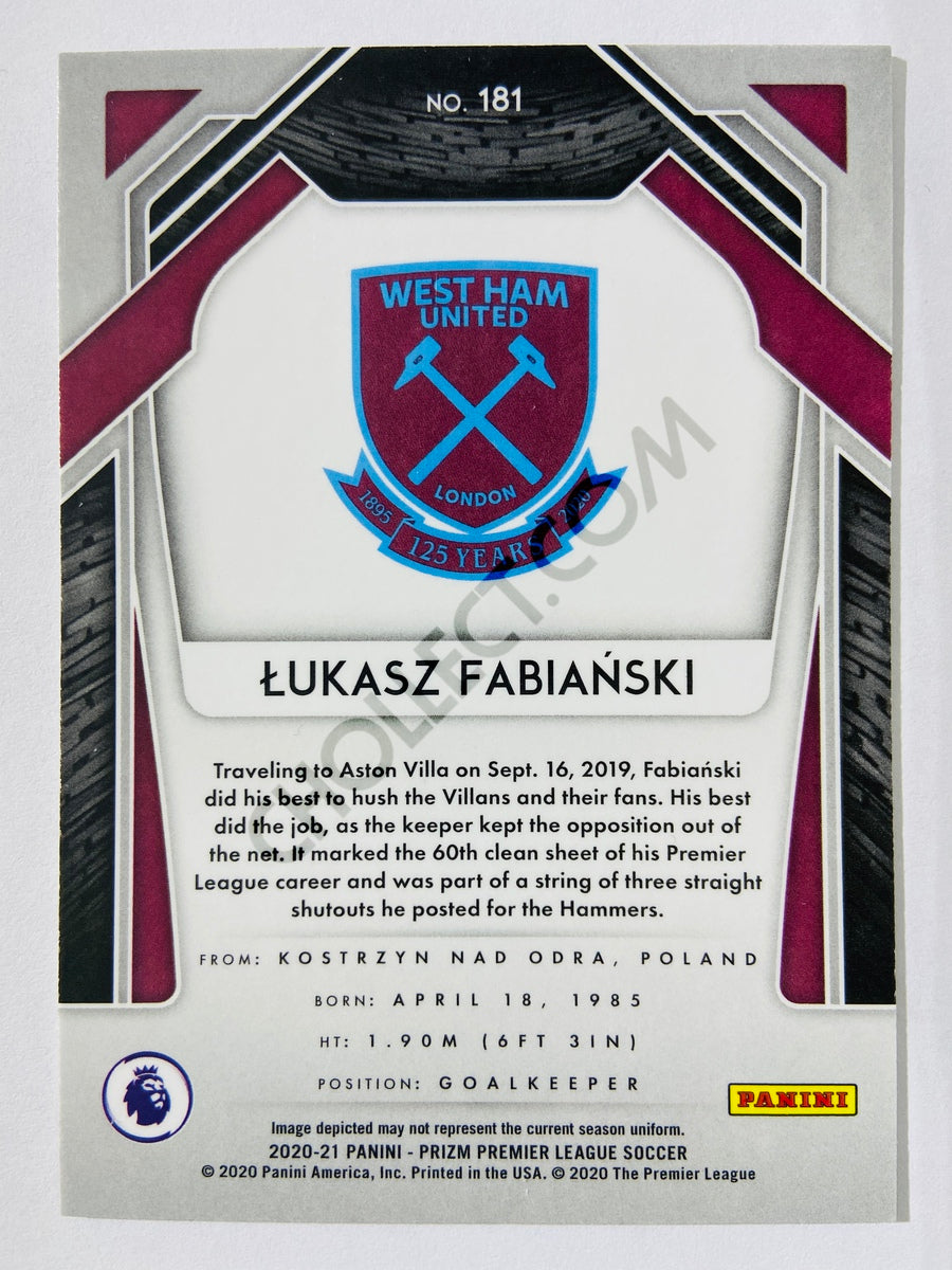 Lukasz Fabianski - West Ham United 2020-21 Panini Prizm Premier League #181