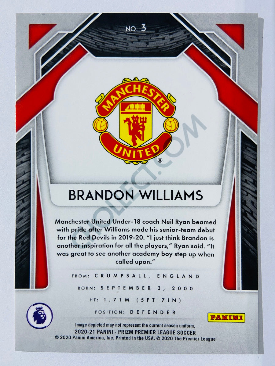 Brandon Williams - Manchester United 2020-21 Panini Prizm Premier League RC Rookie #3