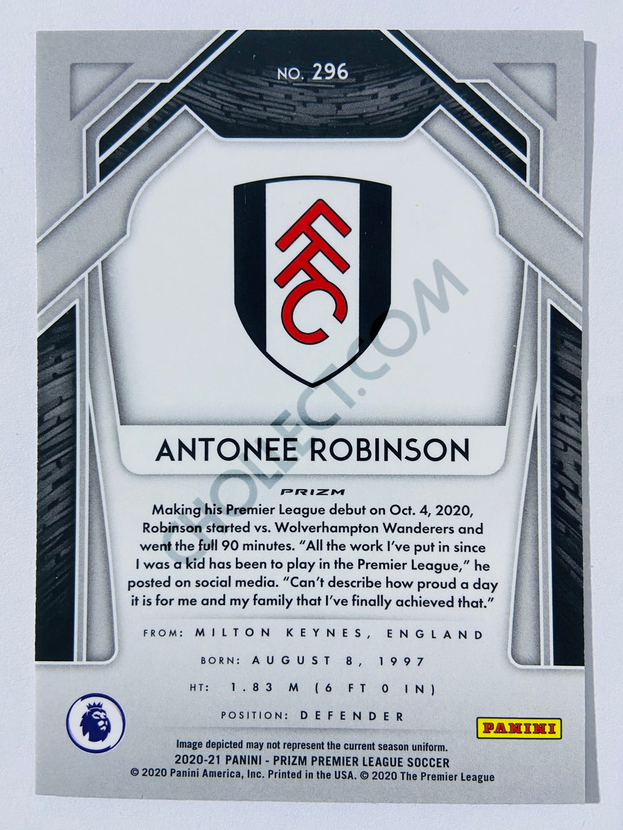 Antonee Robinson - Fulham 2020-21 Panini Prizm Premier League Blue Pulsar Parallel RC Rookie #296