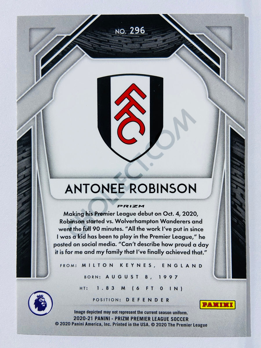 Antonee Robinson - Fulham 2020-21 Panini Prizm Premier League Red Pulsar Parallel RC Rookie #296