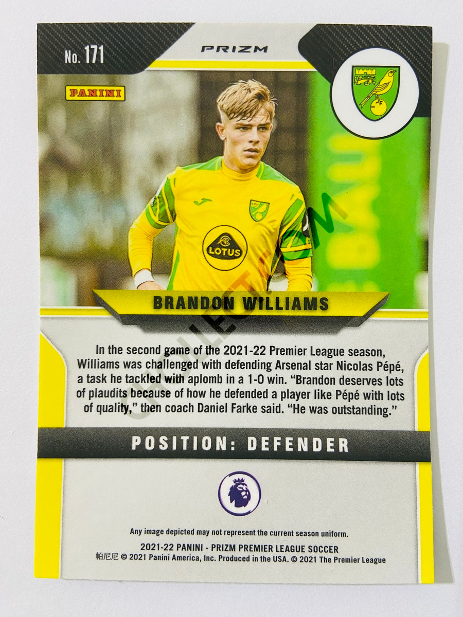 Brandon Williams - Norwich City 2021-22 Panini Prizm Premier League Red Mosaic #171