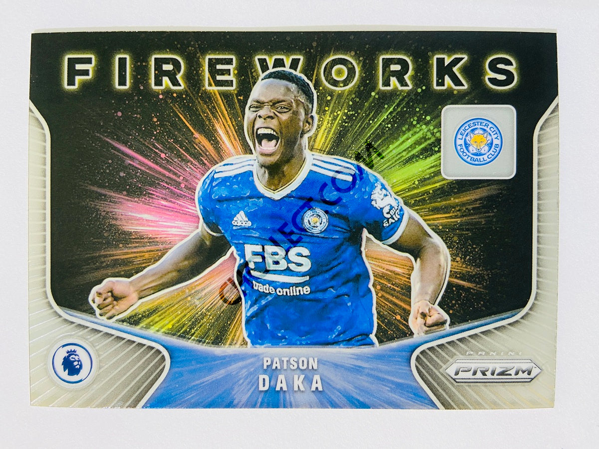 Patson Daka - Leicester City 2021-22 Panini Prizm Premier League Fireworks Insert #8