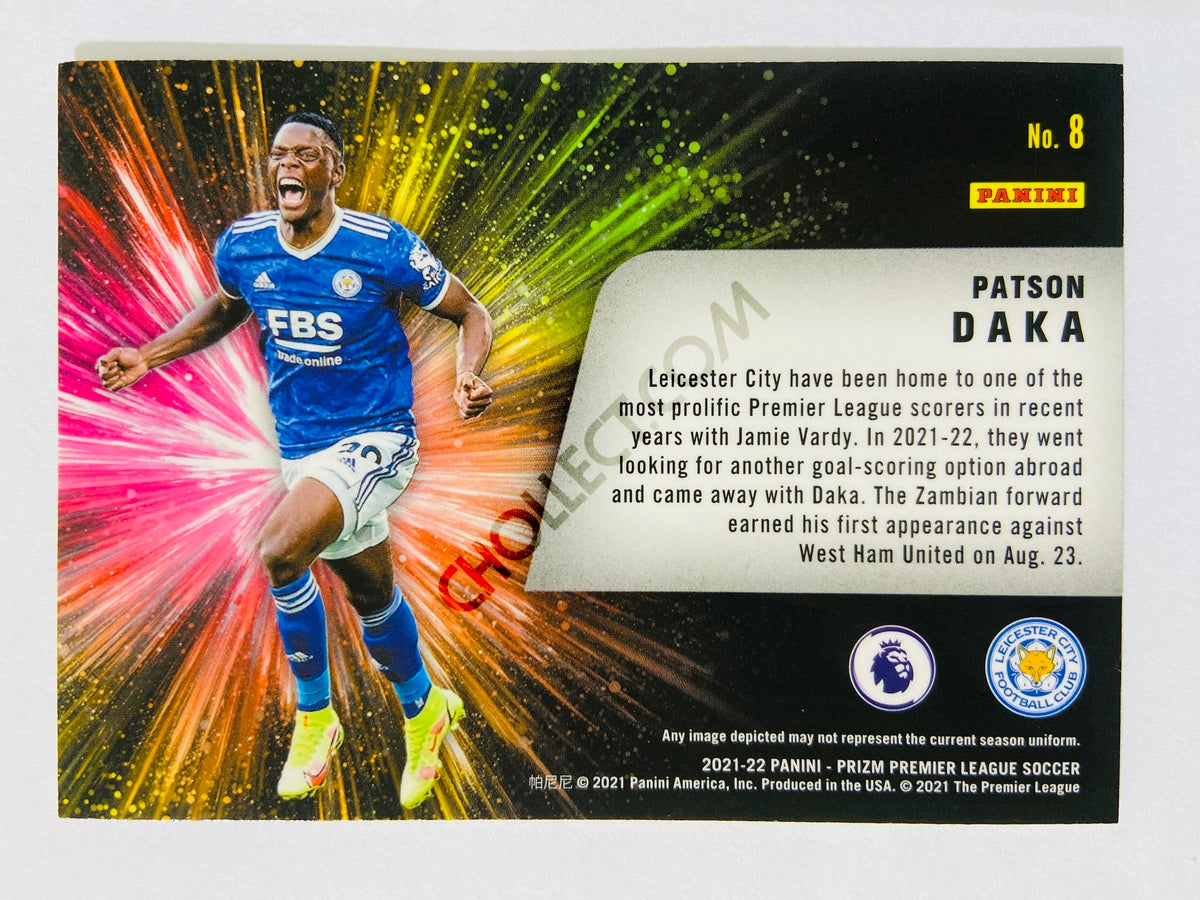 Patson Daka - Leicester City 2021-22 Panini Prizm Premier League Fireworks Insert #8