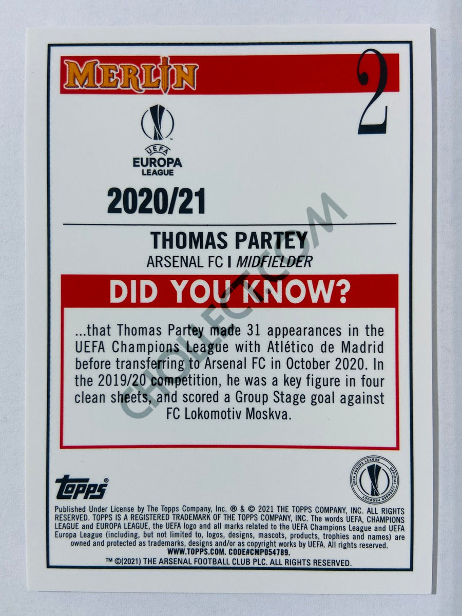 Thomas Partey - Arsenal FC 2020-21 Topps UEFA Europa League Merlin #2