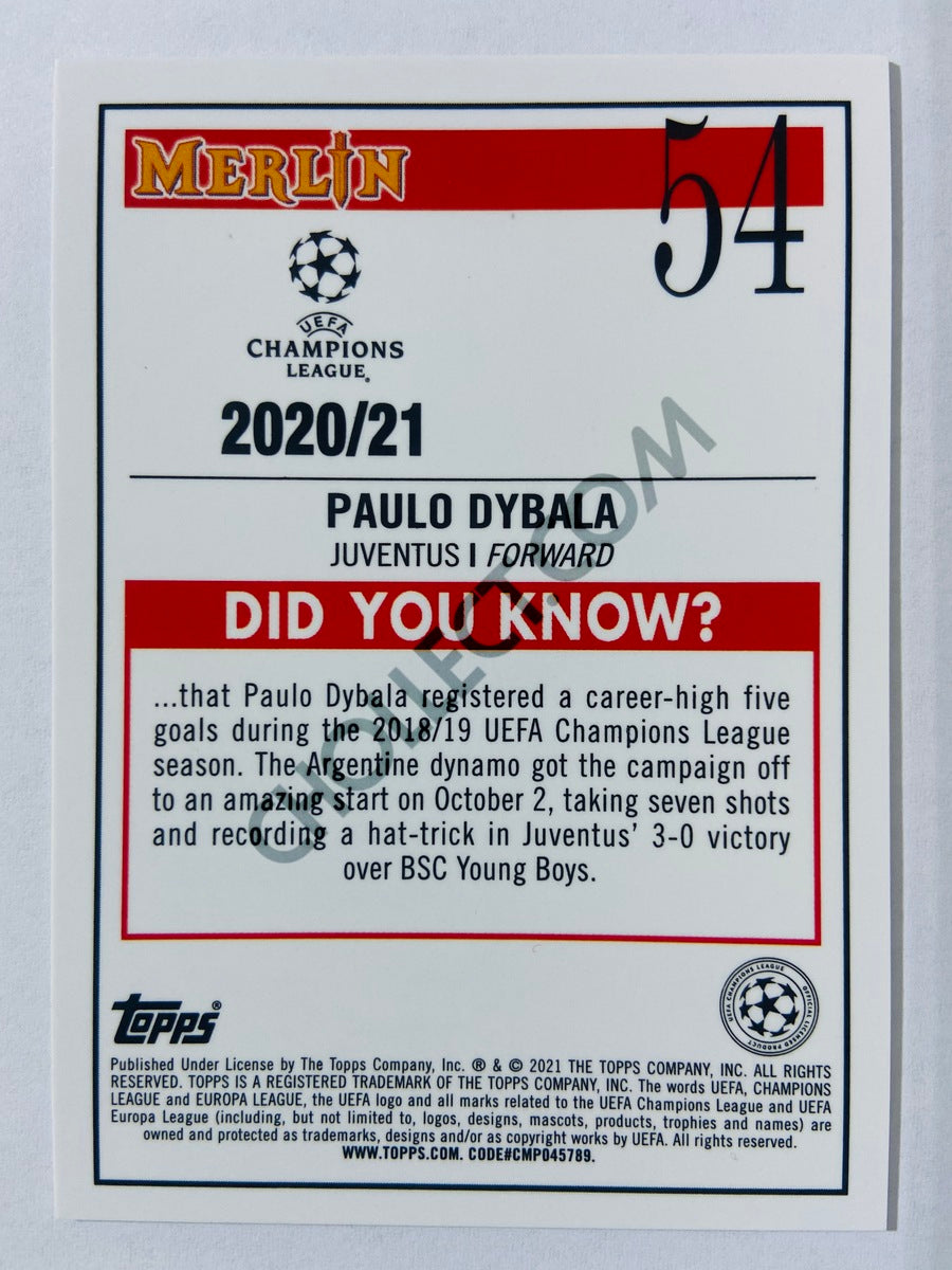 Paulo Dybala - Juventus 2020-21 Topps UEFA Champions League Merlin #54