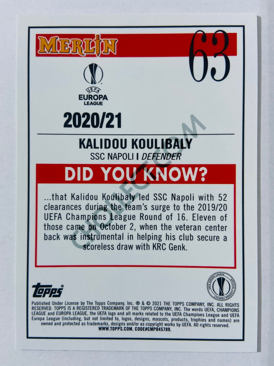Kalidou Koulibaly - SSC Napoli 2020-21 Topps UEFA Europa League Merlin #19