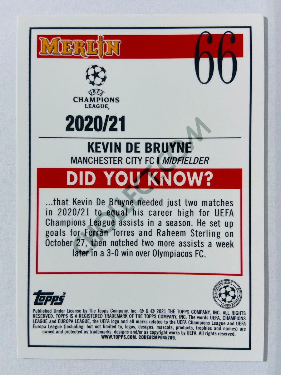 Kevin de Bruyne - Manchester City 2020-21 Topps UEFA Champions League Merlin #66