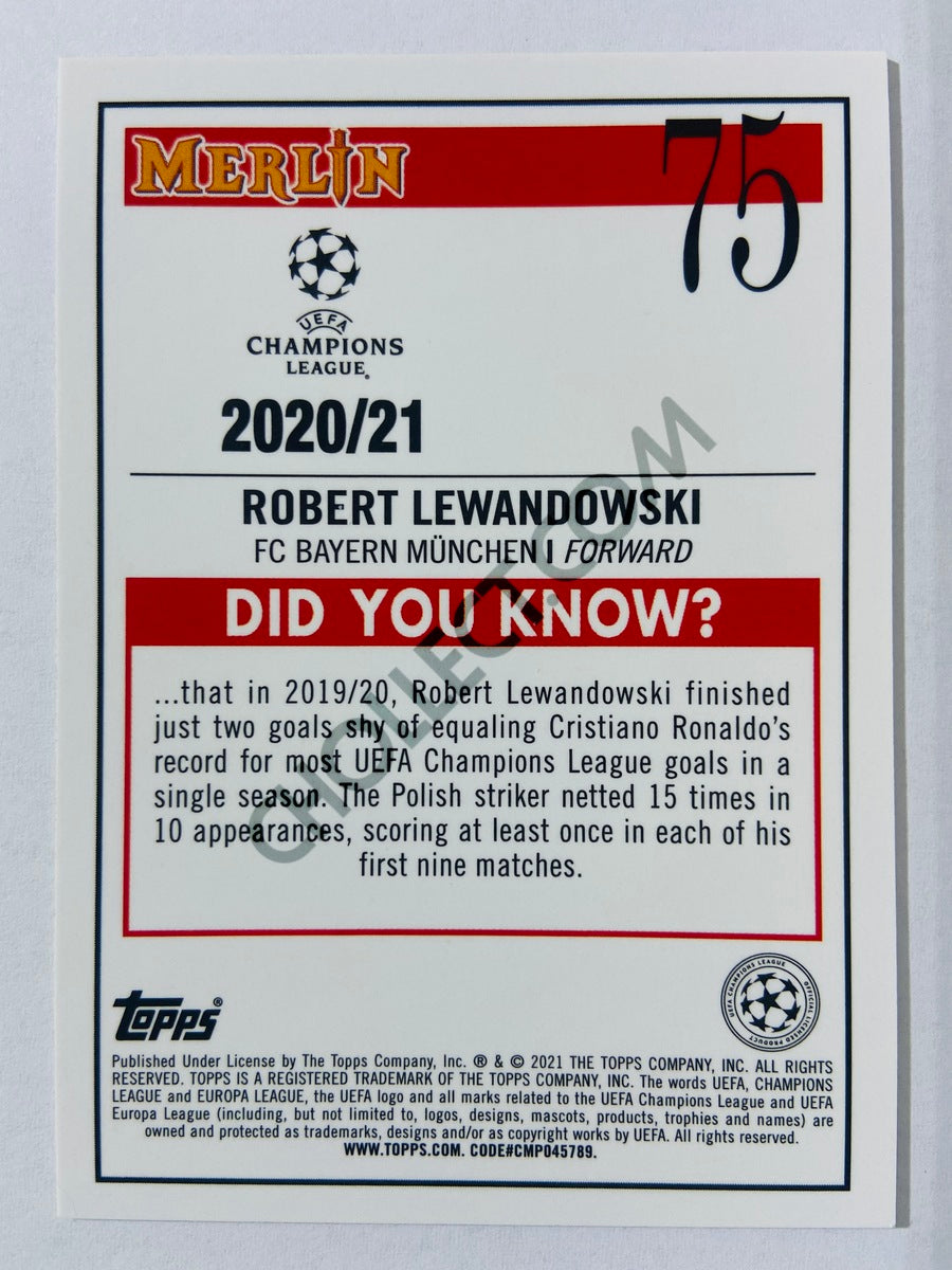 Robert Lewandowski - FC Bayern Munich 2020-21 Topps UEFA Champions League Merlin #66