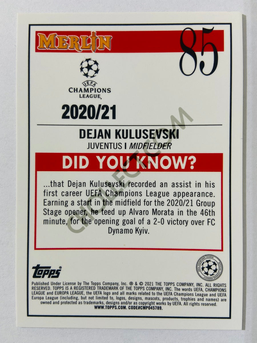 Dejan Kulusevski - Juventus 2020-21 Topps UEFA Champions League Merlin #85