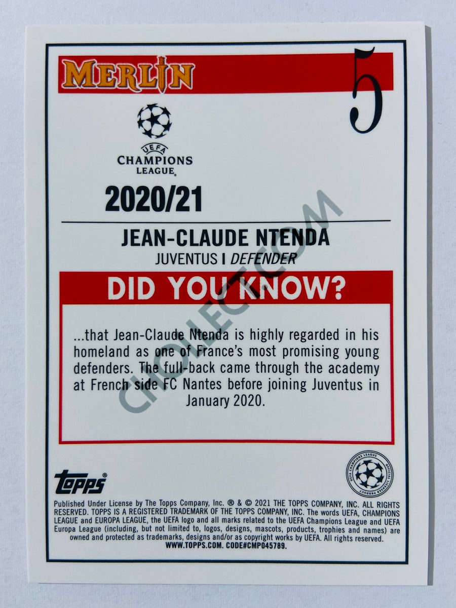 Jean-Claude Ntenda - Juventus 2020-21 Topps UEFA Champions League Merlin RC Rookie #5