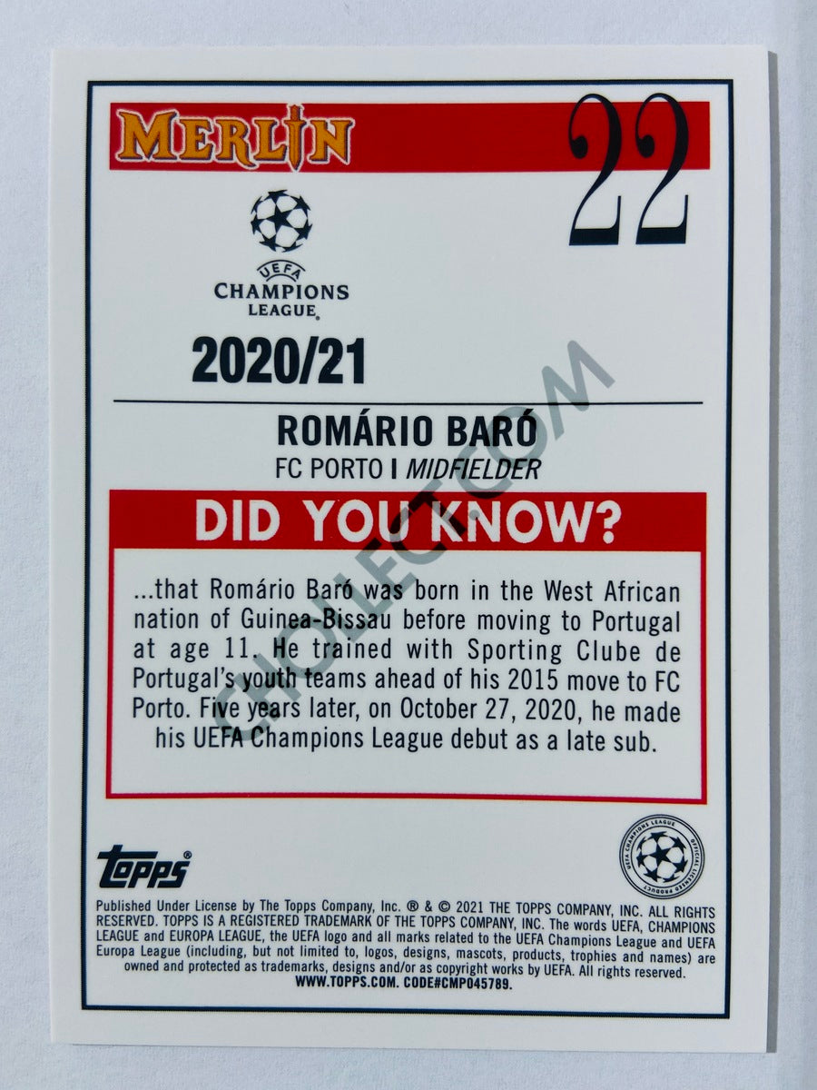 Romario Baro - FC Porto 2020-21 Topps UEFA Champions League Merlin RC Rookie #22