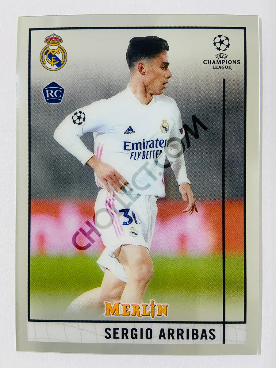 Sergio Arribas - Real Madrid 2020-21 Topps UEFA Champions League Merlin RC Rookie #37
